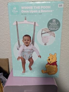 Disney Baby Winnie the Pooh Door Jumper - Light Blue and White
